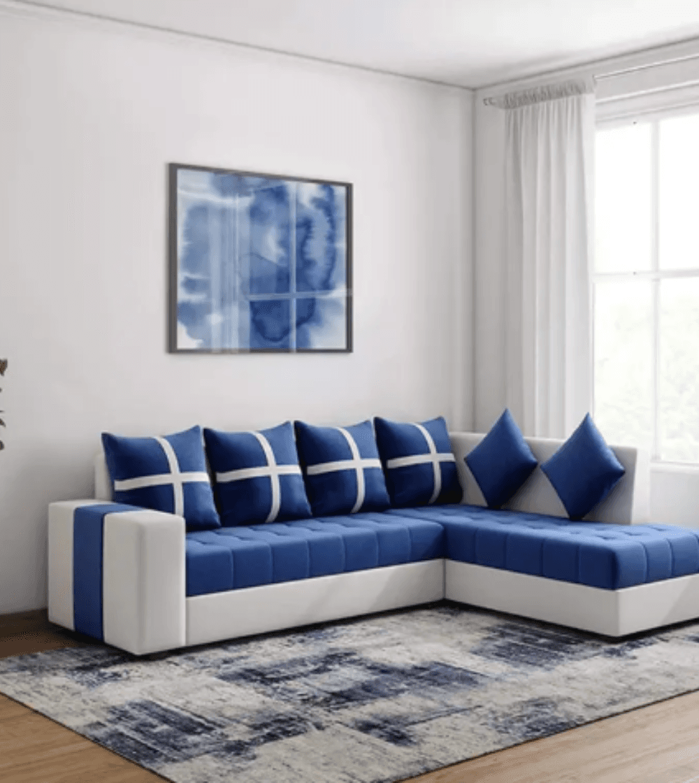 Modern 5-Seater Premium Sofa Set – L-Shaped Design with Cushioned Comfort