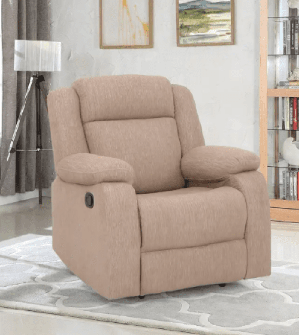 Premium Manual Recliner Chair – Plush Pink Velvet with Cup Holder & Side Pocket